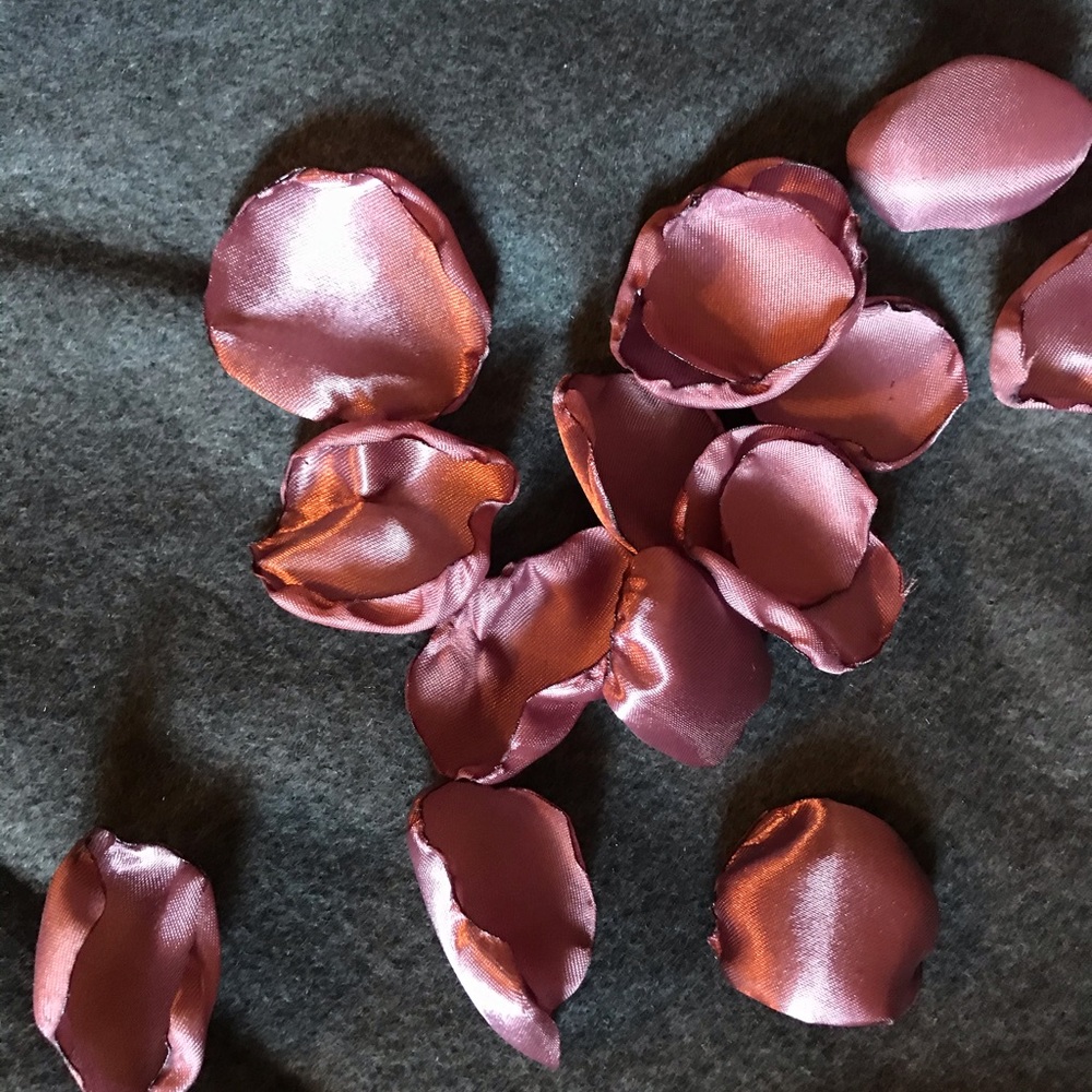 Mauve satin rose petals
